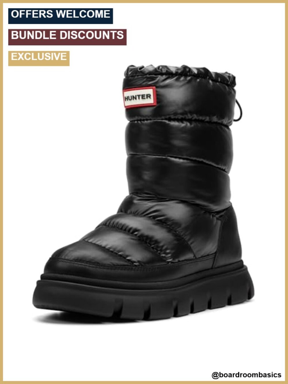 Women's Waterproof Insulated Winter Rain Boots Fleece Lined Bungee Cord